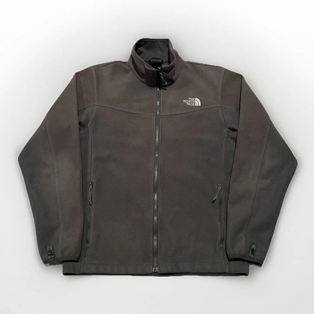 The North Face Mens Faded Grey Fleece Soft Shell Lined Hiking Full Zip Jacket S